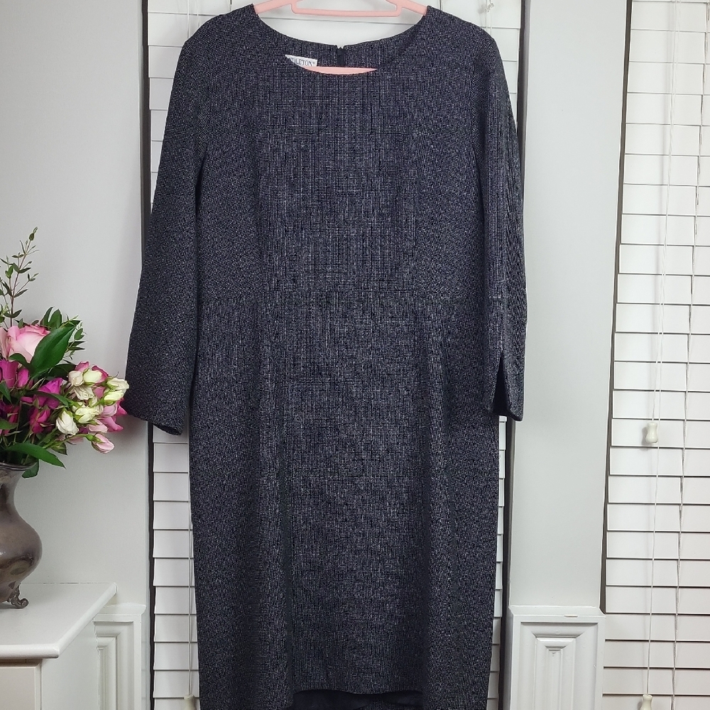 Pendleton 100% virgin wool Classic Textured 3/4‎ sleeve Dress. Size 14